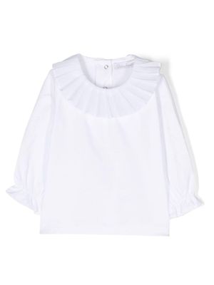 Patachou ruffle-collar stretch-cotton blouse - White