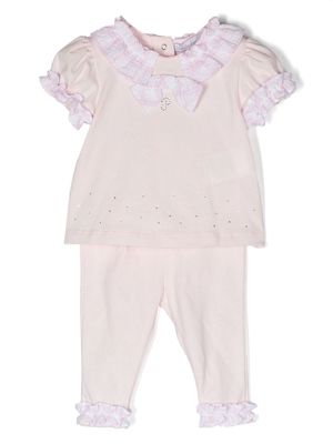 Patachou ruffle-trim detail set - Pink