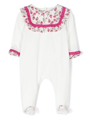 Patachou ruffled floral collar pyjamas - White