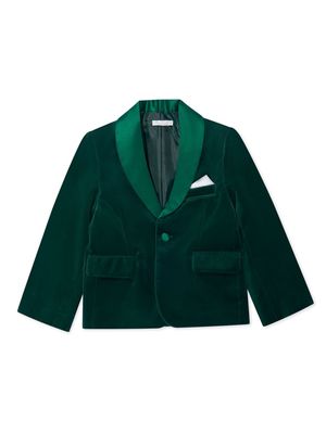 Patachou single-breasted velvet blazer - Green