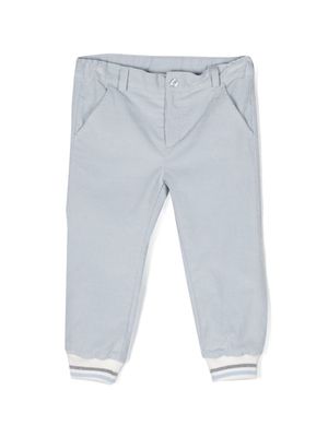 Patachou stripe-detail cotton chino trousers - Blue