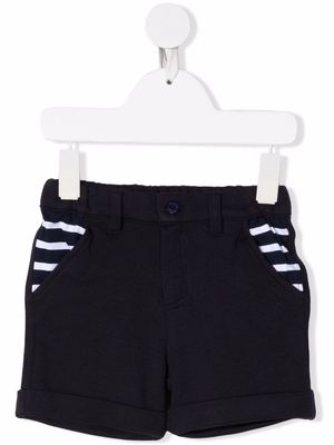 Patachou stripe-detail cotton shorts - Blue