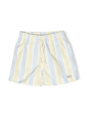 Patachou stripe-print swim shorts - Blue