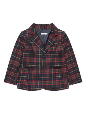 Patachou tartan-check notched-collar shirt - Blue