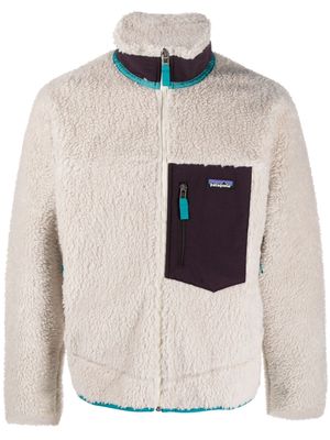 Patagonia contrasting-pocket faux-shearling jacket - Neutrals