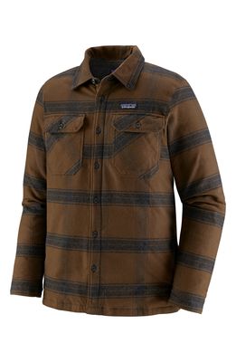 Patagonia 'Fjord' Flannel Shirt Jacket in Burl Wood Owl Brown