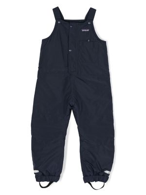Patagonia Kids logo-patch recycled-polyester dungarees - Blue