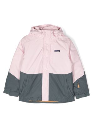 Patagonia Kids logo-patch two-tone snow jacket - Pink
