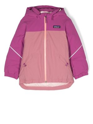 Patagonia Kids logo-patch zip-up jacket - Pink