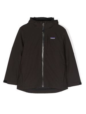 Patagonia Kids logo-patch zipped jacket - Black