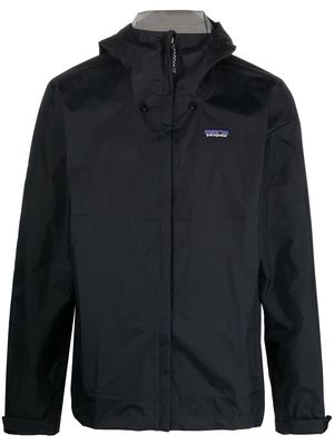 Patagonia logo-patch hooded jacket - Black
