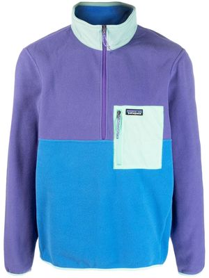 Patagonia logo-patch zipped jumper - Purple