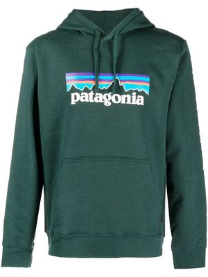 Patagonia logo-print cotton hoodie - Green