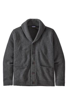 Patagonia Men's Recycled Wool Blend Shawl Collar Cardigan in Hex Grey