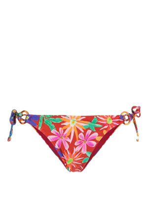 PatBO Aster floral-print bikini brief - Red