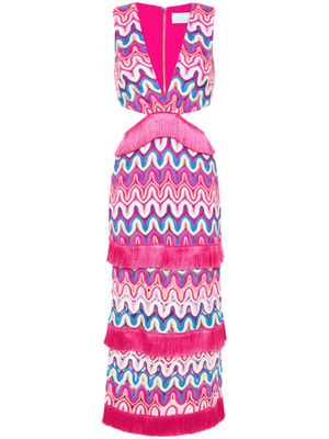 PatBO cut-out crochet midi dress - Pink