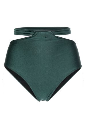 PatBO cut-out high-waisted bikini brief - Green