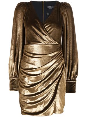 PatBO draped velvet minidress - Gold