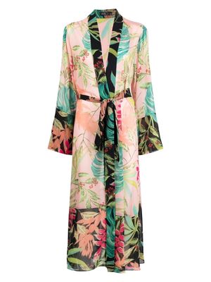 PatBO floral-print beach robe - Multicolour