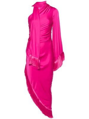 PatBO fringed one-shoulder dress - Pink