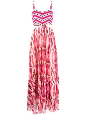 PatBO graphic-print sleeveless dress - Pink