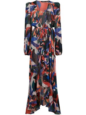 PatBO Moscow beaded tie-front robe - Multicolour