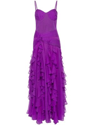 PatBO ruffled maxi dress - Purple