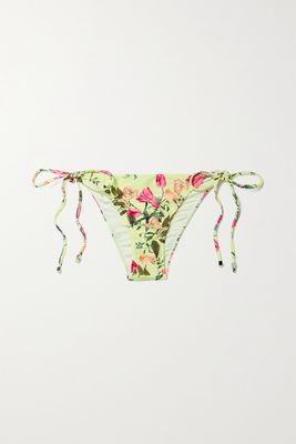 PatBO - Tula Floral-print Bikini Briefs - Yellow