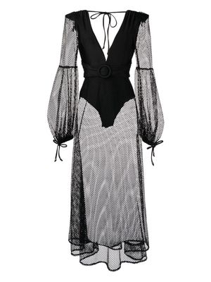 PatBO V-neck netted beach dress - Black