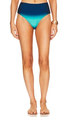 PatBO X Alessandra Ambrioso Ombre High Waist Bikini Bottom in Blue