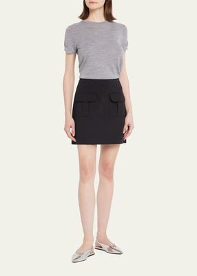 Patch-Pocket A-Line Mini Skirt