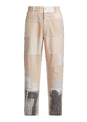 Patchwork Linen & Cotton Pants