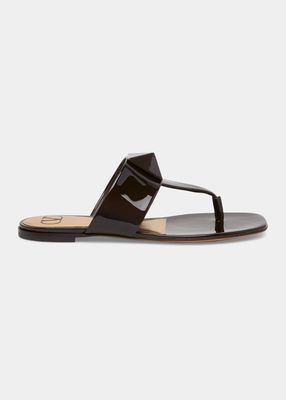 Patent Leather Maxi Stud Thong Sandals