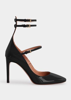 Patent Mary Jane Ankle-Strap Pumps