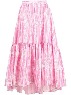 Patou abstract-print midi skirt - Pink