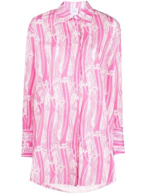 Patou abstract-print mini shirtdress - Pink