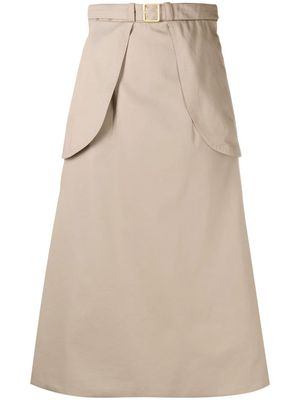 Patou belted A-line skirt - Neutrals