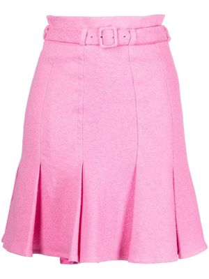 Patou belted high-waisted skirt - Pink