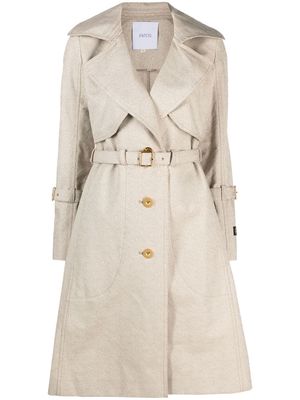 A.P.C concealed-fastening Belted Trench Coat - Neutrals
