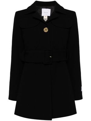 Patou belted virgin-wool coat - Black