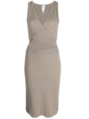 Patou cable-knit cut-out dress - Neutrals