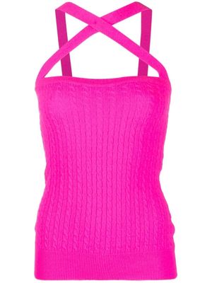 Patou cable-knit halterneck top - Pink
