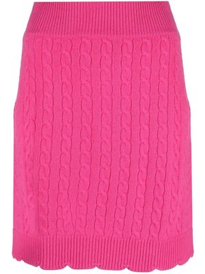 Patou cable-knit high-waisted skirt - Pink