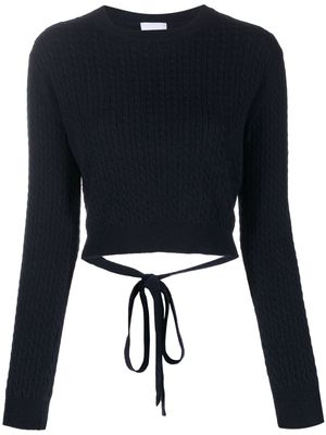 Patou cable-knit rear-tie cropped jumper - Blue