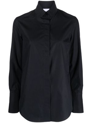 Patou concealed-placket cotton shirt - Black