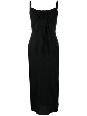 Patou corsage-detail cotton slip dress - Black