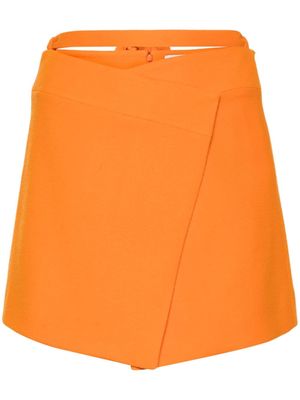 Patou crepe wrap mini skirt - Orange