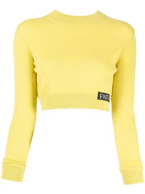 Patou cropped fine-knit jumper - Yellow