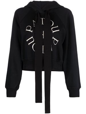 Patou cropped logo hoodie - Black