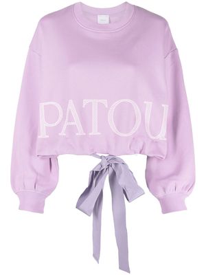 Patou cropped logo-print sweatshirt - Purple